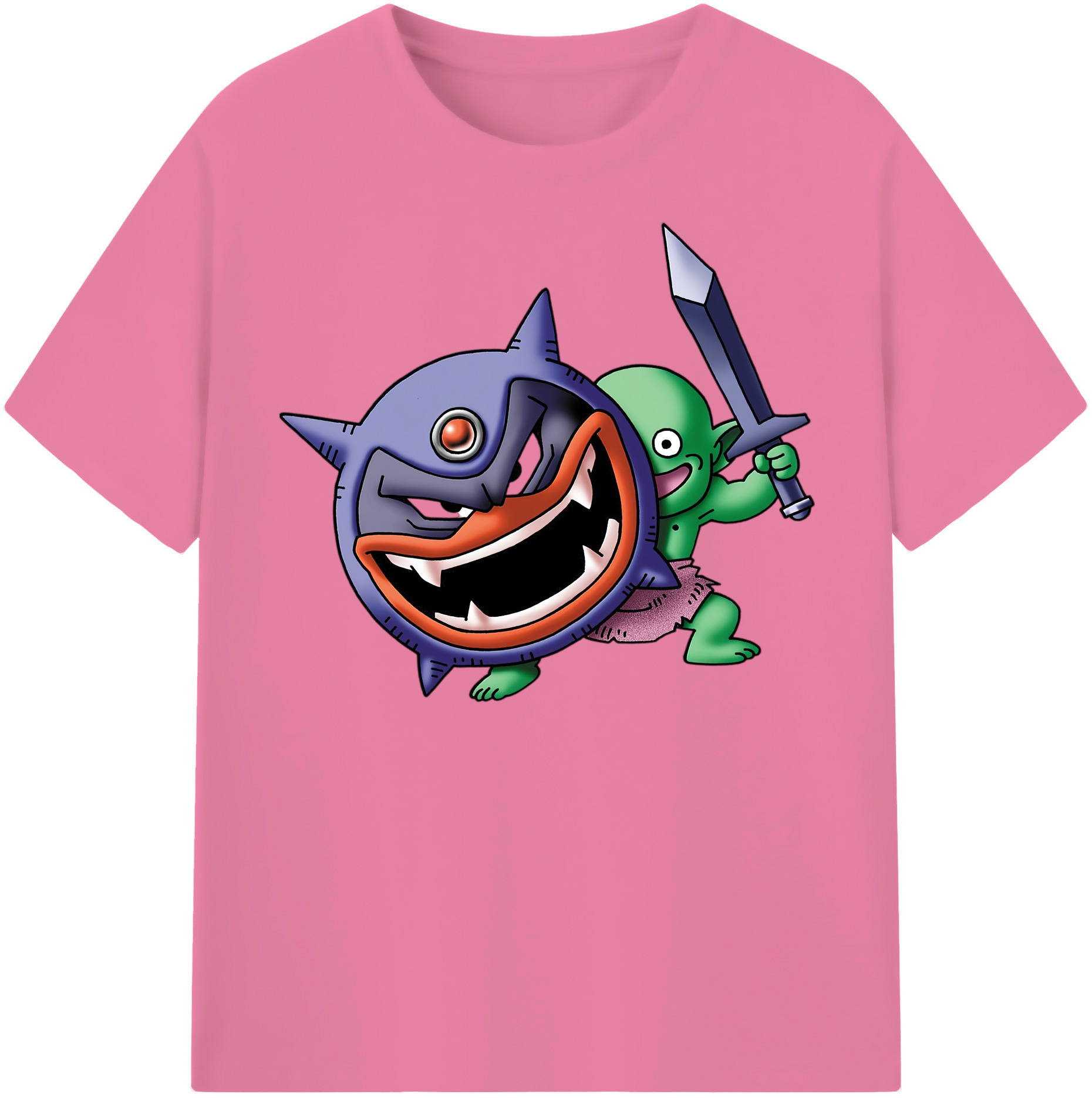 （画像用） ドラゴンクエスト Doragon Kuesuto Dragon Quest 綿100％半袖Tシャツ（フロントプリント）